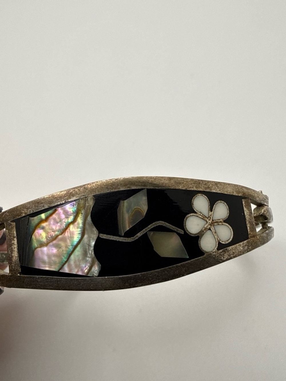 Vintage Alpaca Hinge Bracelet